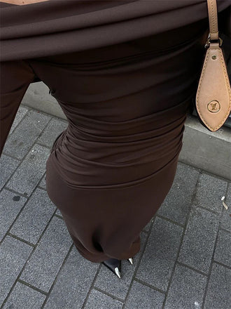 Sexy Off-shoulder Full Sleeve Mermaid Jersey Long Prom Dresses For Party, PG328