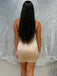 Simple Spaghetti Strap Sleeveless Short Mermaid Satin Homecoming Dresses For Party, PGH236