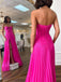 Sexy Sweetheart Sleeveless A-line Long Prom Dresses With Front Slit For Party, PG176