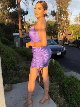 Sexy Spaghetti Strap Sleeveless Short mermaid Satin Homecoming Dresses For Party, PGH300