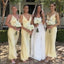 Soft Spaghetti Strap V-neck Sleeveless Mermaid Satin Bridesmaid Dresses For Wedding Party, PGB144