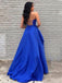 Sexy Sweetheart Sleeveless A-line Satin Long Prom Dresses For Party, PG693