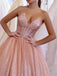 Shiny Sweetheart Sleeveless A-line Sequin Long Prom Dresses For Party, PG510