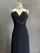 Simple Spaghetti Strap Sleeveless Mermaid Chiffon Long Prom Dresses For Party, PG316