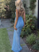 Sexy Spaghetti Strap Mermaid Sleeveless Prom Dresses With Side Slit For Party, PG144