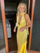 Sexy V-neck Sleeveless Mermaid Satin Long Prom Dresses For Party, PG1023