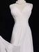 Simple Spaghetti Strap Sleeveless A-line Chiffon White Long Prom Dresses For Party, PG280