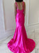 Sexy V-neck Sleeveless Mermaid Long Prom Dresses For Party, PG84