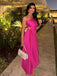 Formal Asymmetric Sleeveless Mermaid Satin Long Prom Dresses For Party, PG675