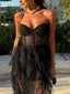 Sexy Sweetheart Sleeveless Mermaid Tulle Long Prom Dresses For Party, PG630