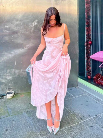 Elegant Spaghetti Strap Sleeveless Mermaid Satin Long Prom Dresses For Party, PG1003