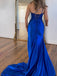 Elegant One-shoulder Mermaid Sleeveless With Side Slit Long Prom Dresses For Party, PG120