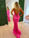 Sexy Spaghetti Strap V-neck Mermaid Sleeveless Long Prom Dresses For Party, PG104