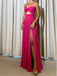 Formal Sweetheart Sleeveless A-line Satin Long Prom Dresses For Party, PG690