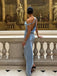 Formal One-shoulder Sleeveless mermaid Satin Long Prom Dresses For Party, PG726