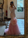 Cute Square Full Sleeve Mermaid Crepe Long Prom Dresses For Party, PG638