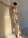 Soft Halter Sleeveless Mermaid Satin Long Prom Dresses For Party, PG606