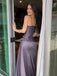 Elegant Spaghetti Strap Sleeveless Mermaid Satin Long Prom Dresses For Party, PG622