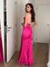 Sexy Spaghetti Strap Sleeveless Mermaid Satin Long Prom Dresses For Party, PG710