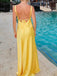 Soft Spaghetti Strap Sleeveless Mermaid Satin Long Prom Dresses For Party, PG810