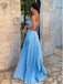 Formal Halter Sleeveless A-line Chiffon Long Prom Dresses For Party, PG610