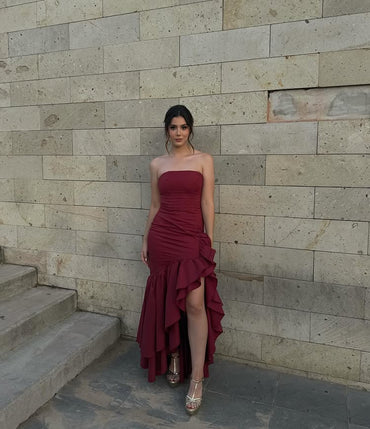 Sexy Sweetheart Sleeveless Mermaid Satin Long Prom Dresses For Party, PG917