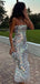 Shiny Spaghetti Strap Sleeveless Mermaid Long Prom Dresses For Party, PG498