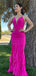 Sexy V-neck Spaghetti Strap Sleeveless Mermaid Long Prom Dresses, PG60