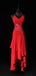 Sexy Spaghetti Strap Sleeveless Mermaid Chiffon Red Homecoming Dresses For Party, PGH304