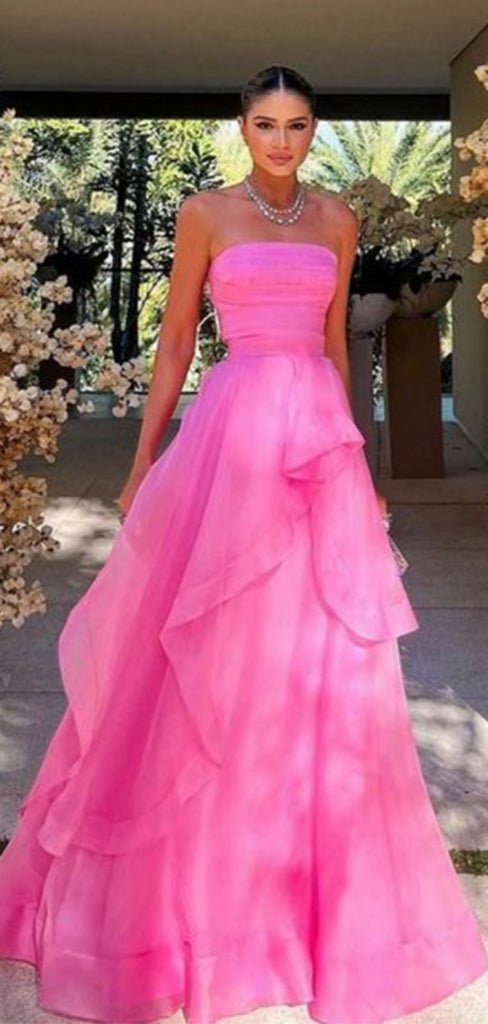 Formal Sweetheart Sleeveless A-line Tulle Long Prom Dresses For Party, PG420