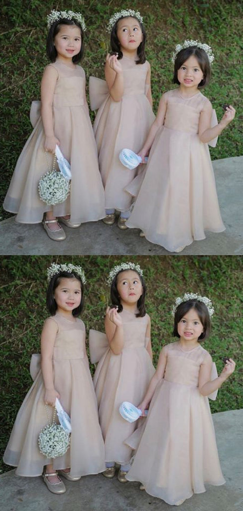 Simple High Neck Sleeveless A-line Flower Girl Dresses For Wedding Party, PGF08