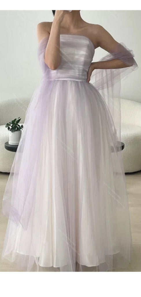 Formal Sweetheart Sleeveless A-line Tulle Long Prom Dresses For Party, PG384