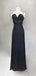 Simple Spaghetti Strap Sleeveless Mermaid Chiffon Long Prom Dresses For Party, PG316