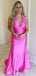 Sexy Halter Strap V-neck Mermaid Sleeveless With Trailing Long Prom Dresses For Party, PG124