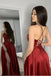 Soft Spaghetti Strap Sleeveless A-line Satin Long Prom Dresses For Party, PG626