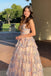 Elegant Spaghetti Strap Sleeveless A-line Long Prom Dresses For Party, PG502