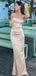 Sexy Spaghetti Strap Sleeveless Mermaid Satin Long Prom Dresses For Party, PG356