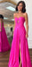 Sexy Sweetheart Sleeveless A-line Long Prom Dresses With Front Slit For Party, PG176