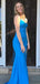 Sexy Spaghetti Strap Sleeveless Mermaid With Side Split Long Prom Dresses, PG56