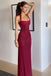 Sexy Spaghetti Strap Sleeveless Mermaid Satin Long Prom Dresses For Party, PG885