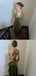 Sexy V-neck Sleeveless Mermaid Satin Long Prom Dresses For Party, PG1019