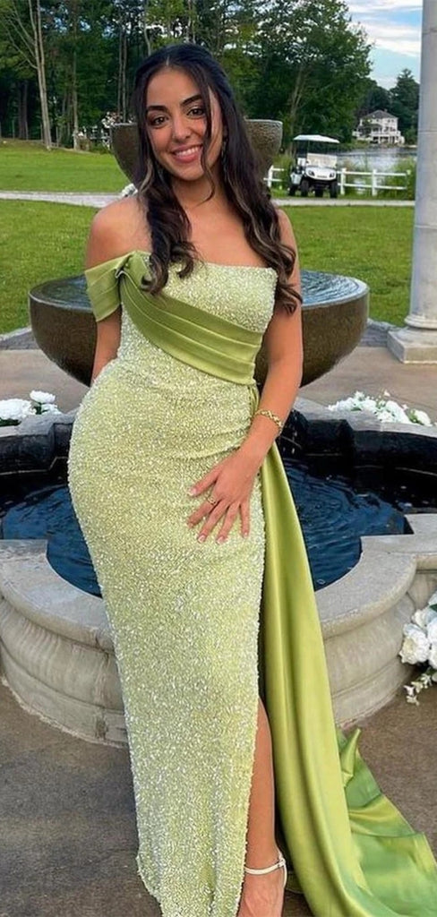 Sexy Sweetheart Sleeveless Mermaid Sequin Long Prom Dresses For Party, PG584