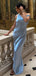 Formal One-shoulder Sleeveless mermaid Satin Long Prom Dresses For Party, PG726