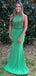 Sexy Halter Mermaid Sleeveless Long Prom Dresses For Party, PG87