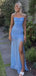 Sexy Spaghetti Strap Mermaid Sleeveless Prom Dresses With Side Slit For Party, PG144