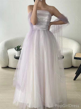 Formal Sweetheart Sleeveless A-line Tulle Long Prom Dresses For Party, PG384