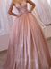 Shiny Sweetheart Sleeveless A-line Sequin Long Prom Dresses For Party, PG510