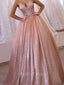 Shiny Sweetheart Sleeveless A-line Sequin Long Prom Dresses For Party, PG510