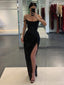 Sexy Sweetheart Sleeveless Mermaid Satin Long Prom Dresses For Party, PG780