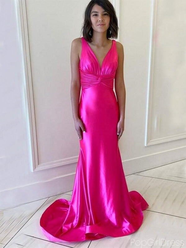 Sexy V-neck Sleeveless Mermaid Long Prom Dresses For Party, PG84